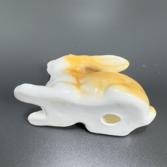 Vintage Bone China Small Rabbit Bunny Porcelain Figurine Tan White Figure VTG - Picture 8 of 11
